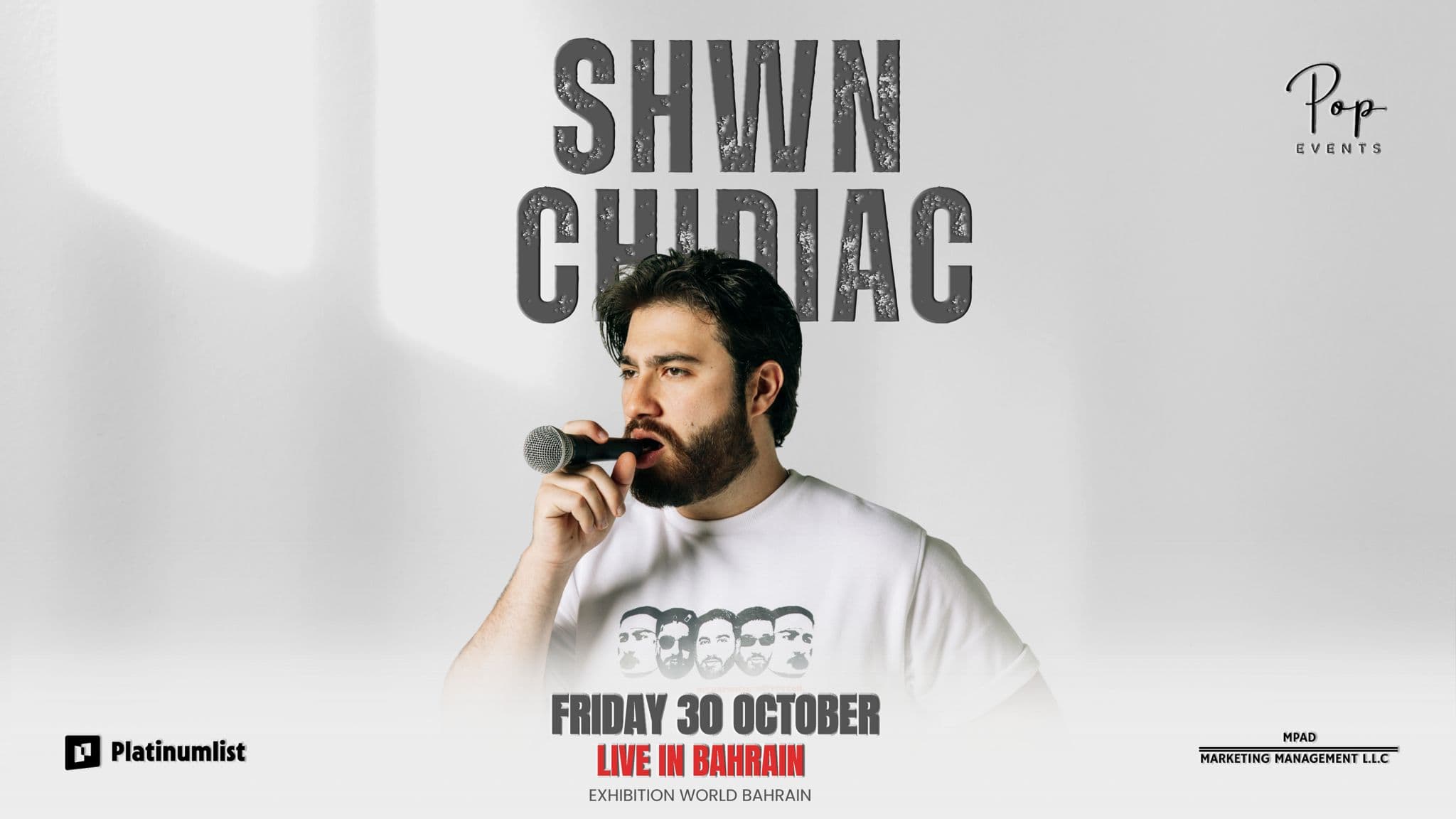 Shawn Chidiac live in Exhibition World Bahrain poster